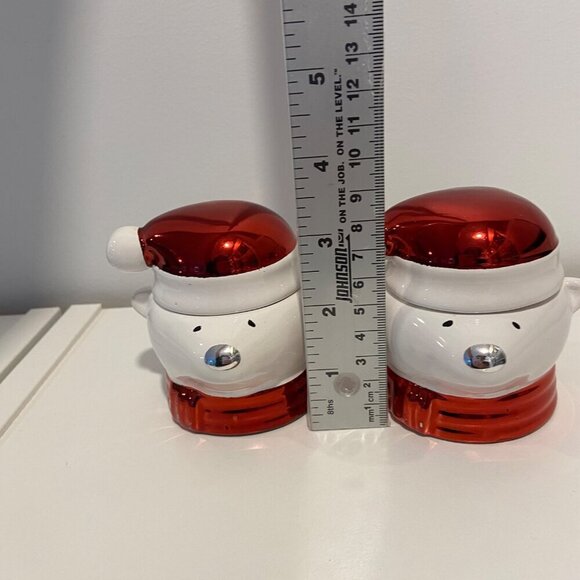 Christmas Polar Bear Ceramic candle holders With Santa Hat Lids or small candy j - Picture 12 of 16